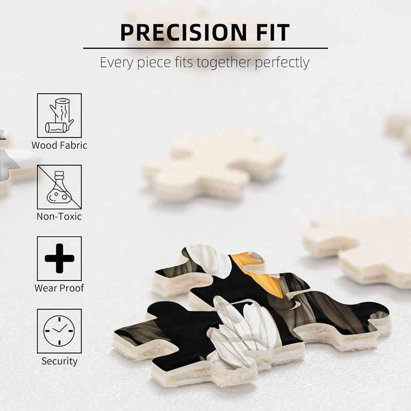 Phayah 500 Piece Jigsaw Puzzle White Yellow Flower Home Decor Gift For Adults - Image 5